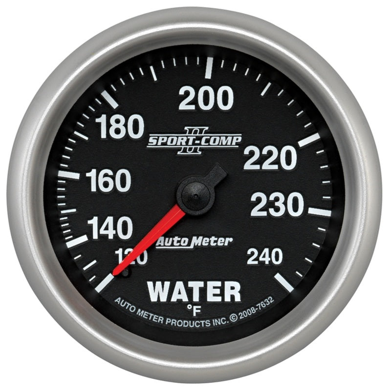 AutoMeter Gauge Water Temp 2-5/8in. 120-240 Deg. F Mechanical Sport-Comp II 7632