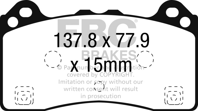 EBC 15-16 Ford Focus RS Yellowstuff Front Brake Pads - eliteracefab.com