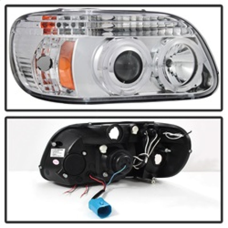 Spyder Ford Explorer 95-01 1PC Projector Headlights LED Halo Chrm PRO-YD-FEXP95-HL-1PC-C - eliteracefab.com