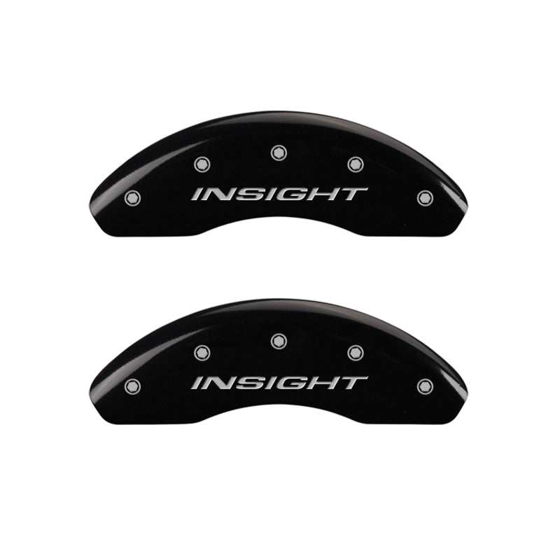 MGP Front set 2 Caliper Covers Engraved Front Insight Black finish silver ch MGP