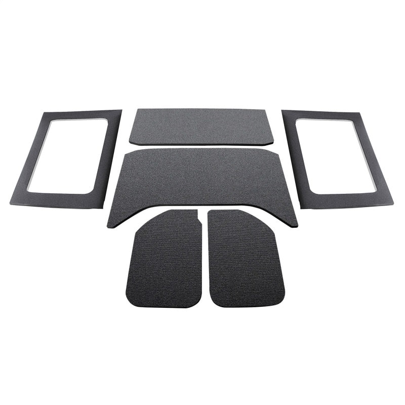 DEI 11-18 Jeep Wrangler JK 4-Door Boom Mat Complete Headliner Kit - 6 Piece - Black DEI