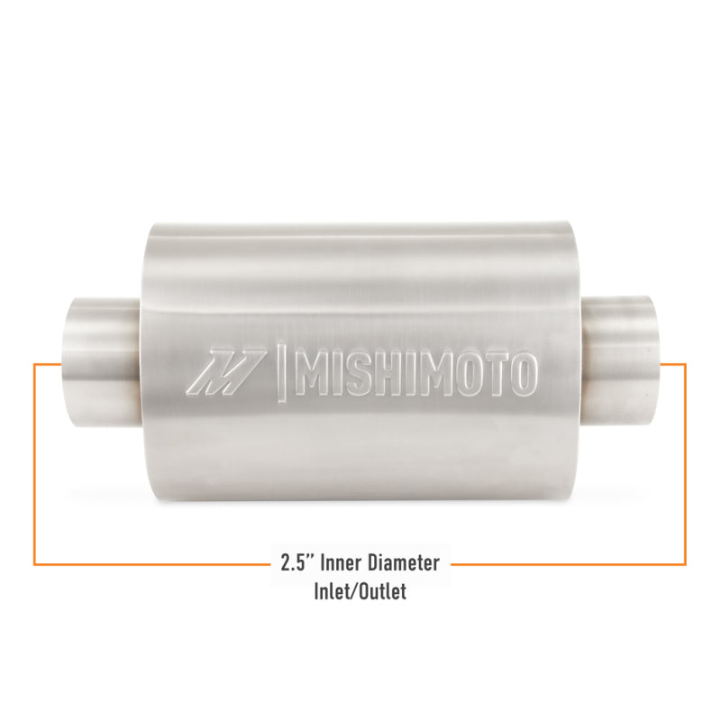 Mishimoto Universal Resonator with 2.5in Inlet/Outlet - Brushed Mishimoto