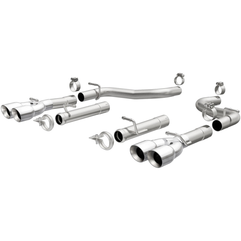 MagnaFlow Axle-Back, SS, 2.5in, Quad Split Rear 3.5in Tip 2015 Dodge Challenger R/T 5.7L Magnaflow