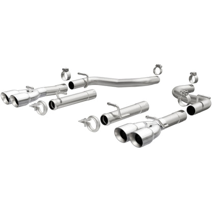 MagnaFlow Axle-Back, SS, 2.5in, Quad Split Rear 3.5in Tip 2015 Dodge Challenger R/T 5.7L Magnaflow