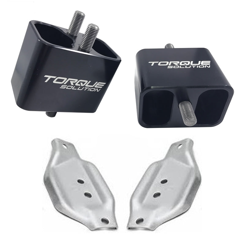 Torque Solution Solid Billet Engine Mounts w/ Mount Plates: 02-14 Subaru WRX / 04-17 STI - eliteracefab.com