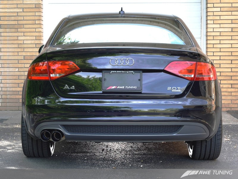 AWE Tuning Audi B8 A4 Touring Edition Exhaust - Single Side Polished Silver Tips - eliteracefab.com