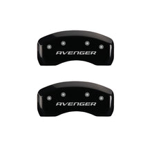 Load image into Gallery viewer, MGP 4 Caliper Covers Engraved Front &amp; Rear With out stripes/Avenger Black finish silver ch MGP