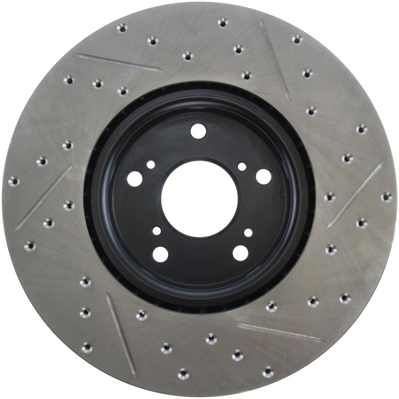 StopTech 04-08 Acura TL (Brembo Caliber) SportStop Slotted &amp; Drilled Right Front Rotor - eliteracefab.com