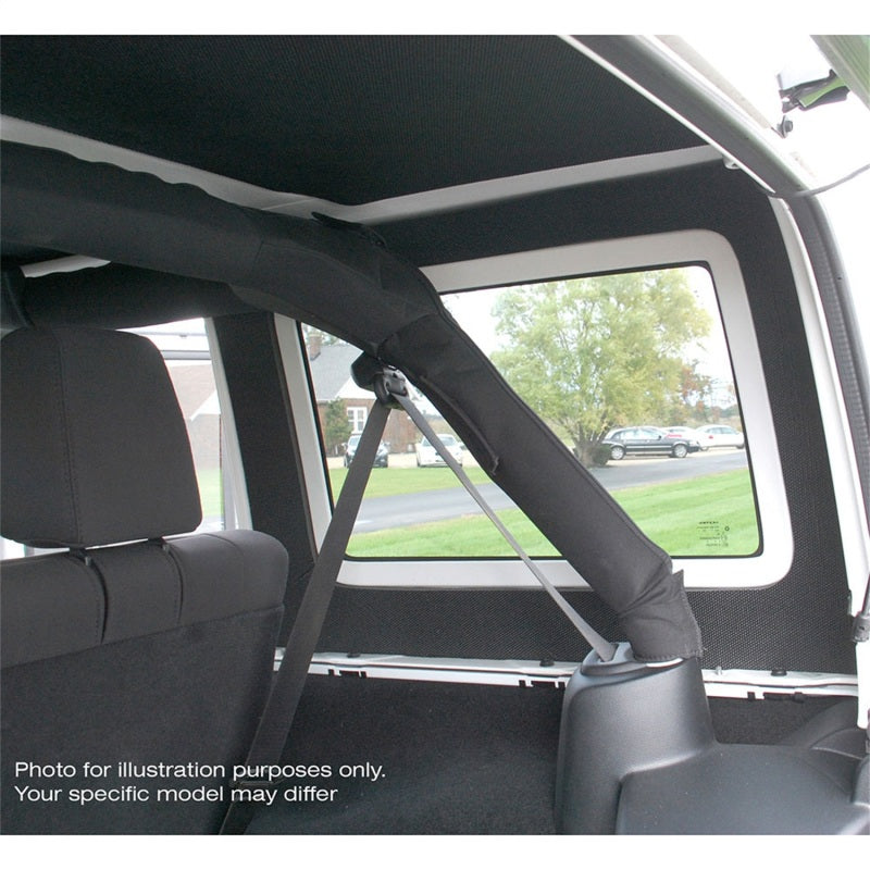 DEI 11-18 Jeep Wrangler JK 4-Door Boom Mat Rear Side Window Trim - 2 Piece - Black DEI