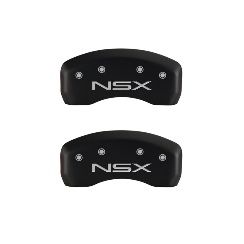 MGP 4 Caliper Covers Engraved Front Acura Engraved Rear NSX Red finish silver ch MGP