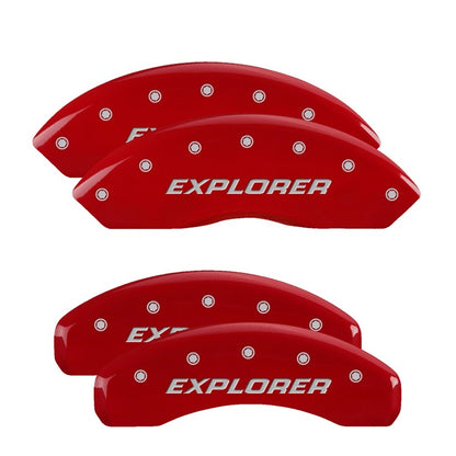 MGP 4 Caliper Covers Engraved Front & Rear Explorer/2011 Red Finish Silver Char 2009 Ford Explorer MGP