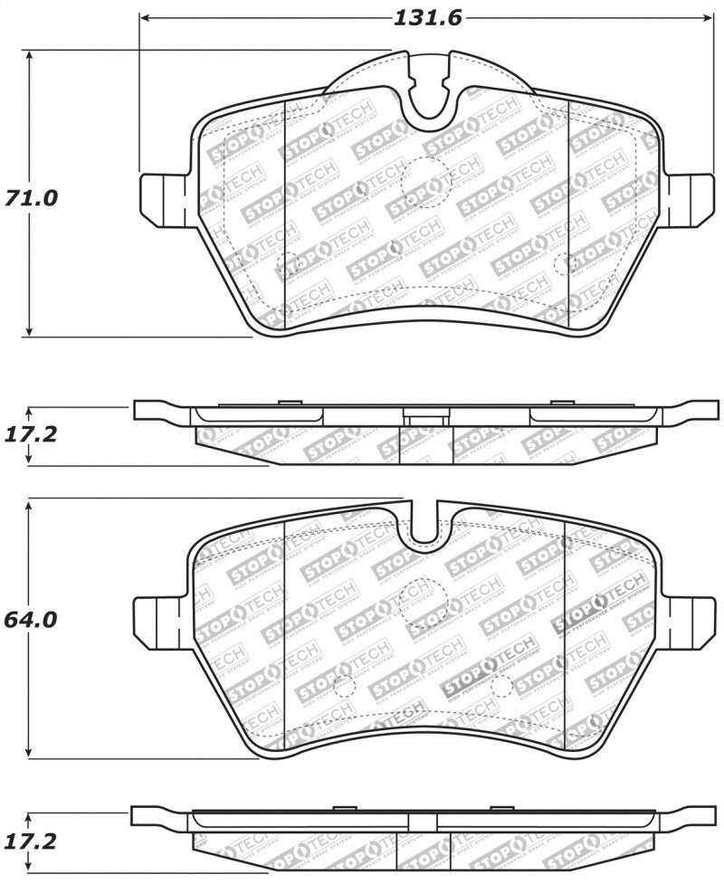 StopTech Performance 06-09 Mini Cooper/Cooper S Front Brake Pads - eliteracefab.com