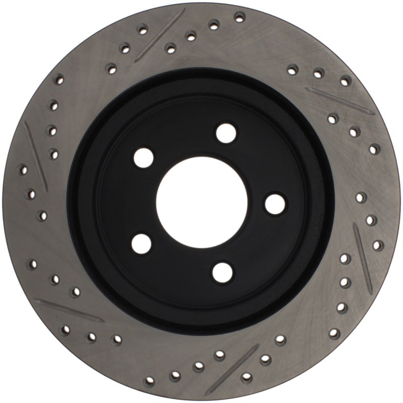 StopTech 05-10 Ford Mustang Slotted & Drilled Right Rear Rotor - eliteracefab.com