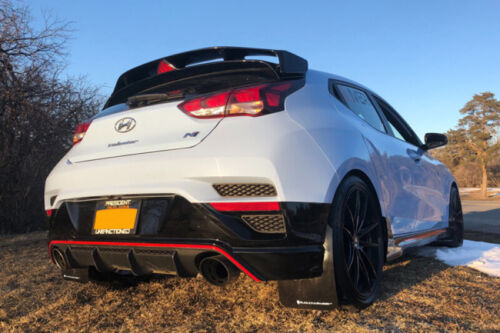 Rally Armor MF57-UR-RD/BLK for 19-22 Hyundai Veloster N Red Mud Flap Black Logo - eliteracefab.com