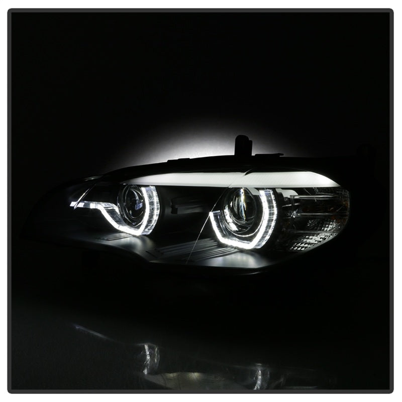 Spyder 07-10 BMW X5 E70 (HID Models Only) Projector Headlights - Black PRO-YD-BMWE7007-AFSHID-BK - eliteracefab.com