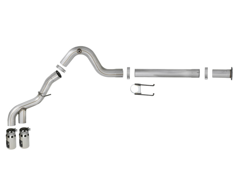 aFe Power 15-16 Ford F250/F350 6.7L Diesel Rebel XD 4in 409 SS DPF-Back Exhaust System - Pol Tips aFe