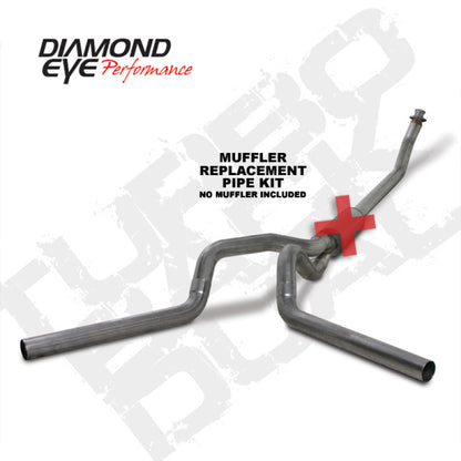 Diamond Eye KIT 4in TB MFLR RPLCMENT PIPE DUAL SS: 94-02 DODGE CUMMINS 5.9L Diamond Eye Performance