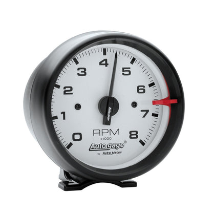 Autometer Autogage 3-3/4in Black with White Face 8,000 RPM Pedestal Mount Tachometer 2303