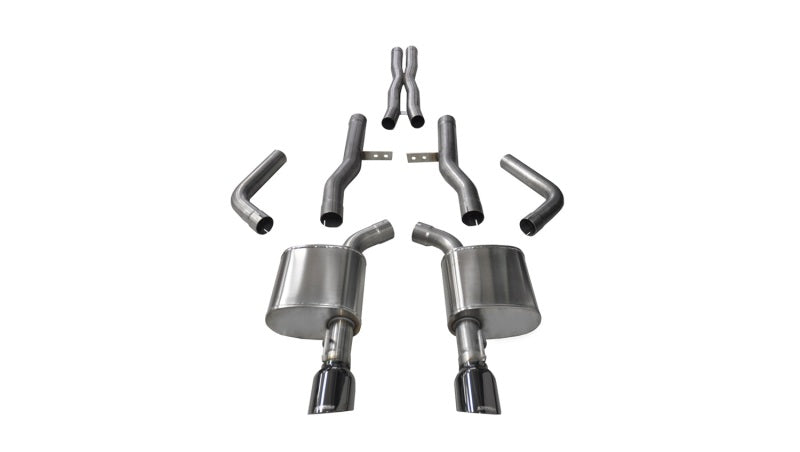 Corsa 15-16 Dodge Charger SRT/Scat Pack/R/T 6.4L Black Xtreme Cat-Back Exhaust - eliteracefab.com