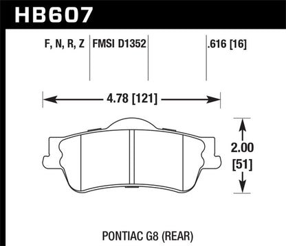 Hawk Performance Ceramic Rear Brake Pads - HB607Z.616 Hawk Performance