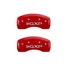 Load image into Gallery viewer, MGP 4 Caliper Covers Engraved Front Pontiac Engraved Rear GXP Red finish silver ch MGP