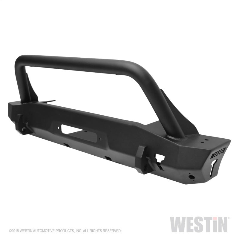 Westin 18-22 Jeep Wrangler JL / 20-22 Gladiator WJ2 Stubby Front Bumper w/Bull Bar - Tex. Blk Westin