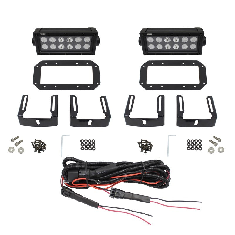 Westin HDX Flush Mount B-FORCE LED Light Kit (Set of 2) w/wiring harness - Black - eliteracefab.com