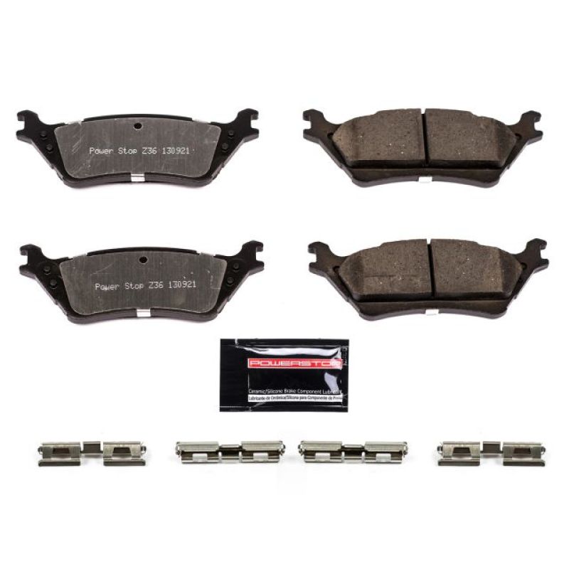 Power Stop 12-19 Ford F-150 Rear Z36 Truck & Tow Brake Pads w/Hardware - eliteracefab.com