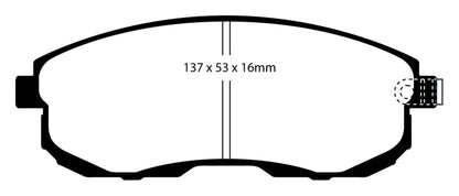 EBC 02-03 Infiniti G20 2.0 Yellowstuff Front Brake Pads - eliteracefab.com