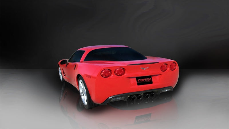 Corsa Black Xtreme Axle-Back Exhaust w/Dual Black 3.5in Tips 09-13 Chevrolet Corvette C6 6.2L V8 - eliteracefab.com