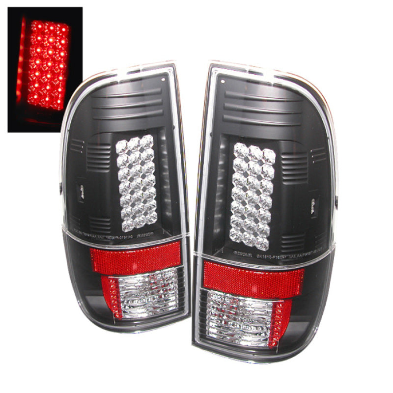 Spyder Ford Super Duty 08-15 LED Tail Lights Black ALT-YD-FS07-LED-BK - eliteracefab.com