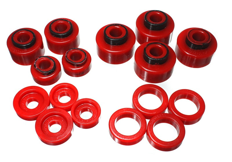 Energy Suspension 99-07 Ford F-250/F-350 SD 2/4WD Crew Cab Body Mount Set - Red - eliteracefab.com