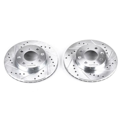 Power Stop 88-91 Honda Civic Front Evolution Drilled & Slotted Rotors - Pair - eliteracefab.com