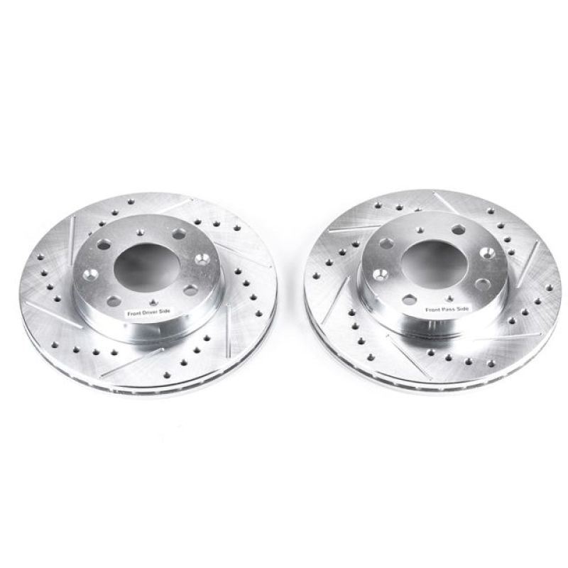 Power Stop 88-91 Honda Civic Front Evolution Drilled & Slotted Rotors - Pair - eliteracefab.com