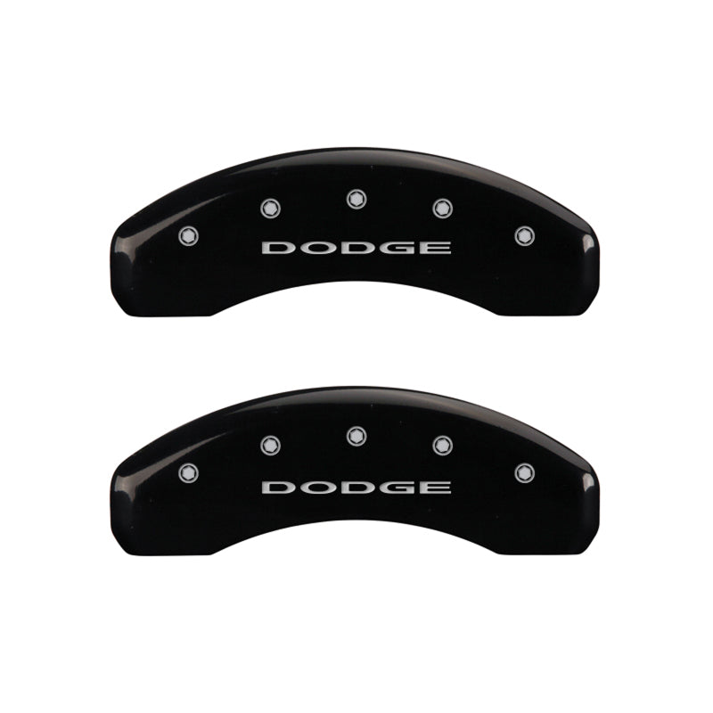 MGP 4 Caliper Covers Engraved Front & Rear With out stripes/Dodge Black finish silver ch MGP