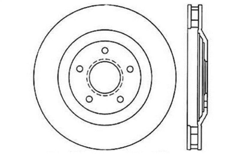 StopTech 04 & 08 Cadillac XLR/XLR-V / 97-04 Chevy Corvette Slotted & Drilled Front Left Rotor - eliteracefab.com