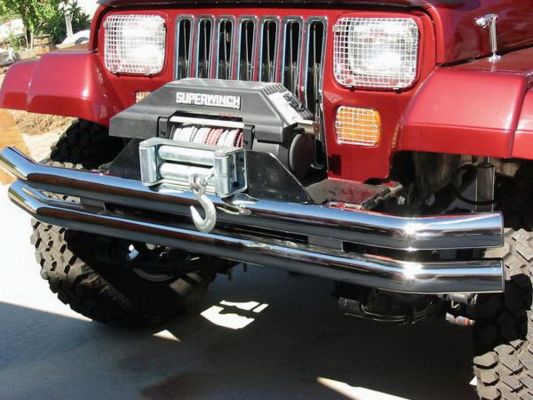 Rampage 1976-1983 Jeep CJ5 Double Tube Bumper Front - Stainless - eliteracefab.com