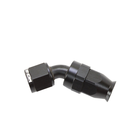 Snow Performance -8AN 45 Degree PTFE Hose End (Black) - SNF-60845