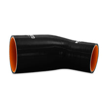 Load image into Gallery viewer, Mishimoto Silicone Reducer Coupler 45 Degree 2.5in to 3.25in - Black - eliteracefab.com