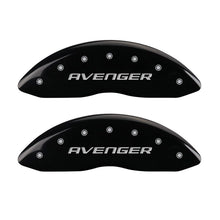 Load image into Gallery viewer, MGP 4 Caliper Covers Engraved Front &amp; Rear With out stripes/Avenger Black finish silver ch MGP