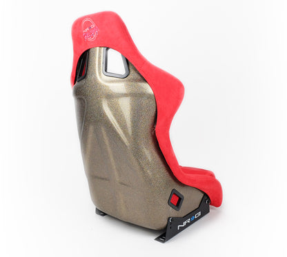 NRG FRP Bucket Seat ULTRA Edition - Large (Red Alcantara/Gold Glitter Back) - FRP-302RD-ULTRA