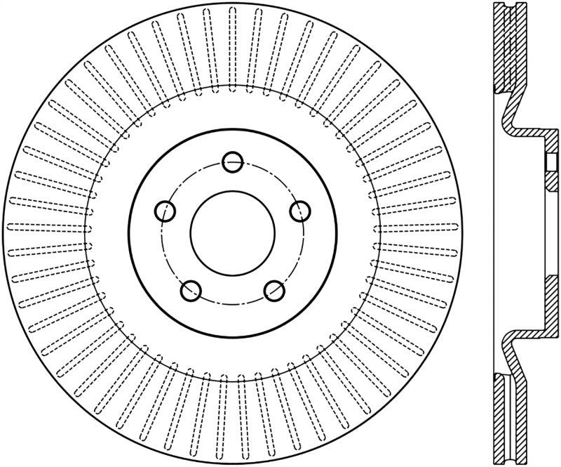 StopTech Sport Slotted 16-18 Ford Focus RS Front Left CRYO Rotor Stoptech