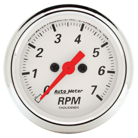 Autometer Arctic White 2-1/16in 7k RPM In-Dash Tachometer 1397