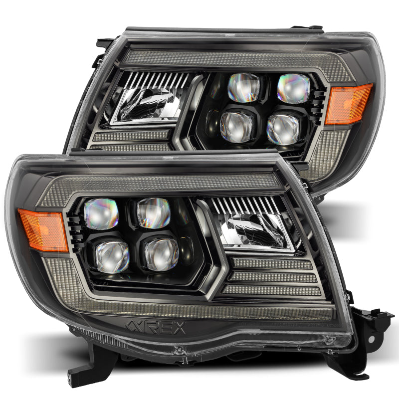 AlphaRex 05-11 Toyota Tacoma NOVA LED Projector Headlights Plank Style Black w/Activation Light/DRL - eliteracefab.com