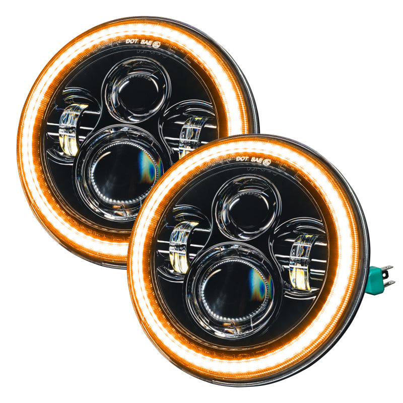 Oracle 07-18 Jeep Wrangler JK Switchback LED Halo Headlights - Amber/White - Switchback - eliteracefab.com