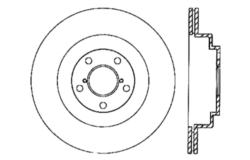 StopTech 06-07 Subaru Impreza WRX (Exc STi) Slotted & Drilled Left Rear Rotor Stoptech