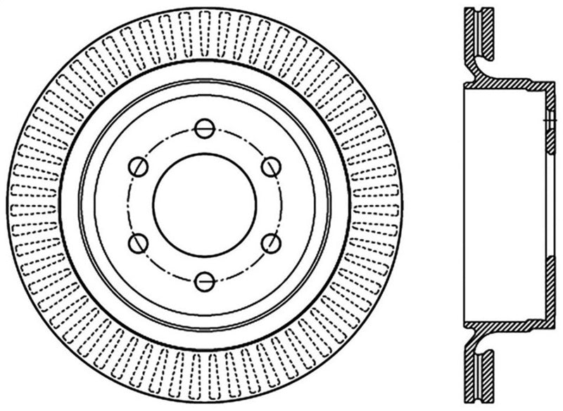 StopTech 12-14 Ford F-150 w/ 6 Lug Rear Right Slotted Sport Cryo Brake Rotor Stoptech