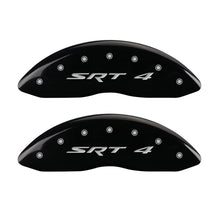 Load image into Gallery viewer, MGP Front set 2 Caliper Covers Engraved Front SRT4 Black finish silver ch MGP