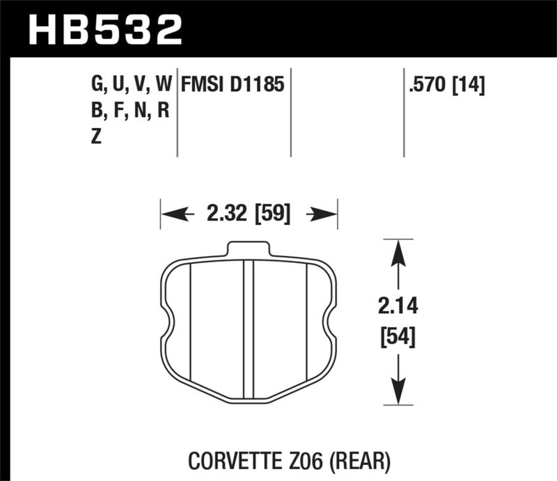 Hawk Performance DTC-70 Rear Brake Pads - HB532U.570 Hawk Performance