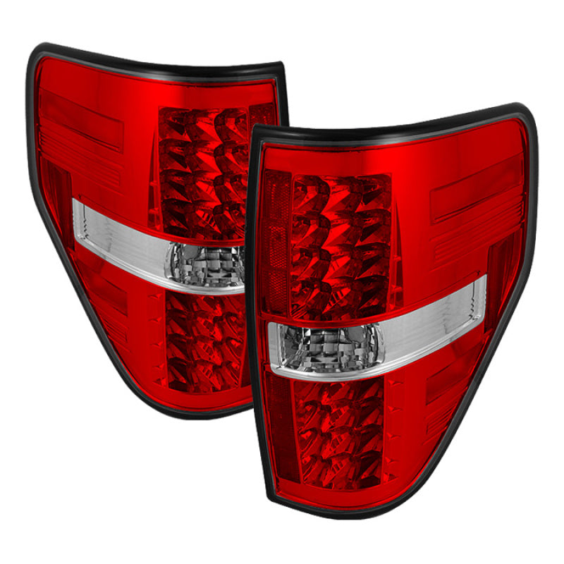 Spyder Ford F150 09-14 LED Tail Lights Red Clear ALT-YD-FF15009-LED-RC - eliteracefab.com